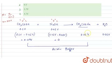 The pH of resulting solution when equal volume of 0.01 M NaOH and 0.1 M CH_(3)COOH are mixed (gi...