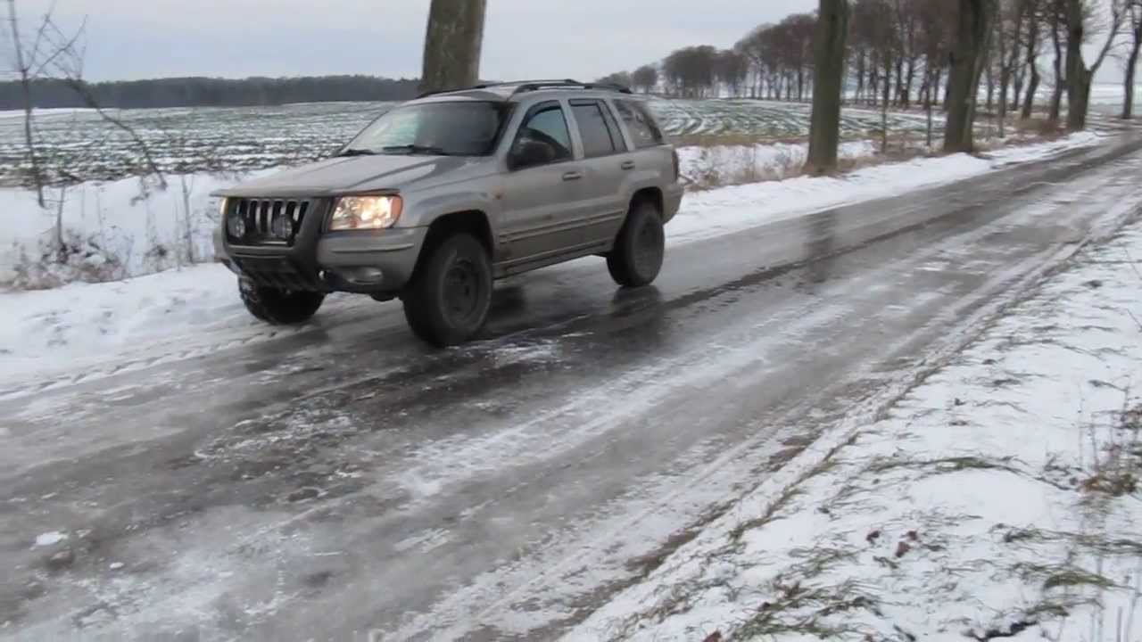 Goodyear Wrangler Duratrac ice test - Jeep Grand Cherokee WJ Quadra-Drive -  YouTube