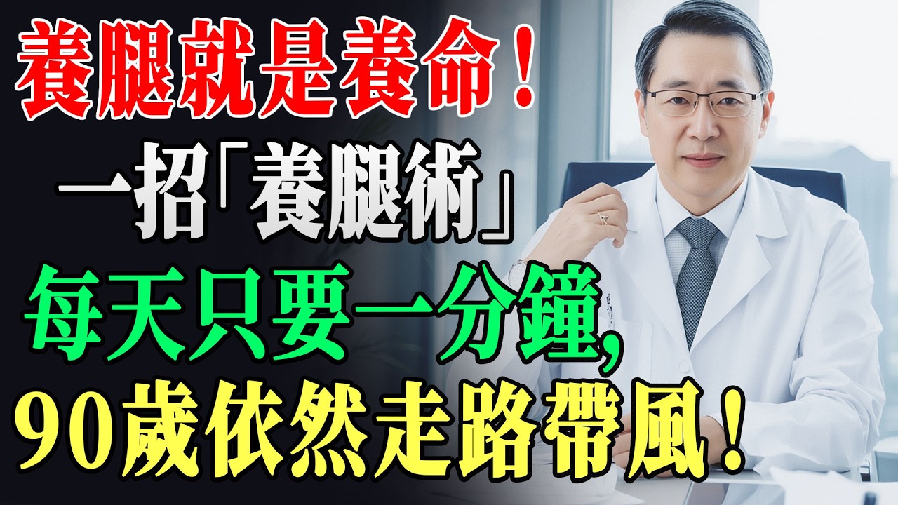 養腿比養命重要！每天1分鐘「養腿術」讓90歲走路帶風，腿有力不抽筋，醫師揭秘第2步90%長者忽略白練 | 養腿術 | 腿部循環 | 老年健康 | 月島典 !