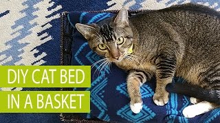 How to make a custom fit cat bed for any basket. This video is part of a sponsored blog post about Purina Muse Natural Cat Food. 