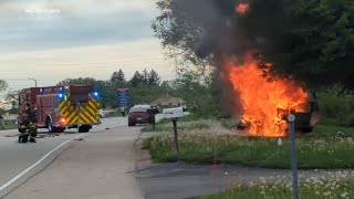 Good Samaritans rescue woman from fiery crash in north suburbs