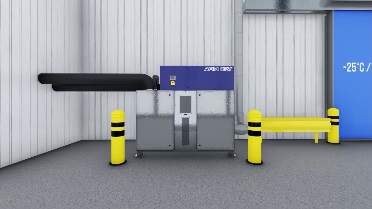 AFIM® Dry Desiccant Dehumidifier + Air Door (with AFIM® Heat Recovery Unit) solves moisture problems