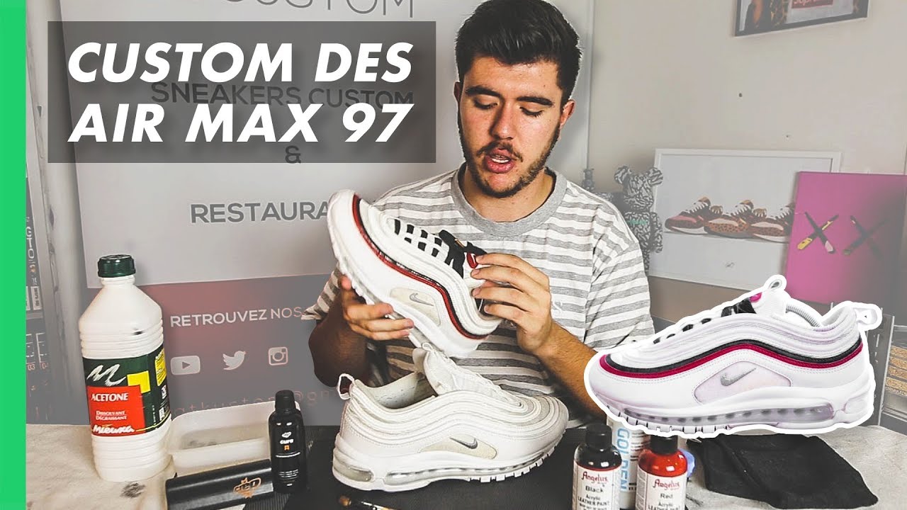 geeuwen munitie Tolk CUSTOMISER DES AIR MAX 97 ! | Air Max 97 "Black/Red" Custom - YouTube