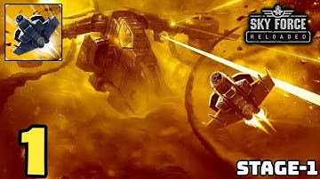 Sky Force Reloaded - Stage 1 Normal | Walkthrough Gameplay | Part-1 | (Android, iOS)