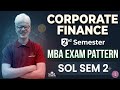Corporate Finance DU SOL MBA Exam Pattern Previous Year Paper 2nd Semester 