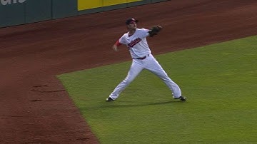 KC@CLE: Chisenhall throws out Cuthbert at second