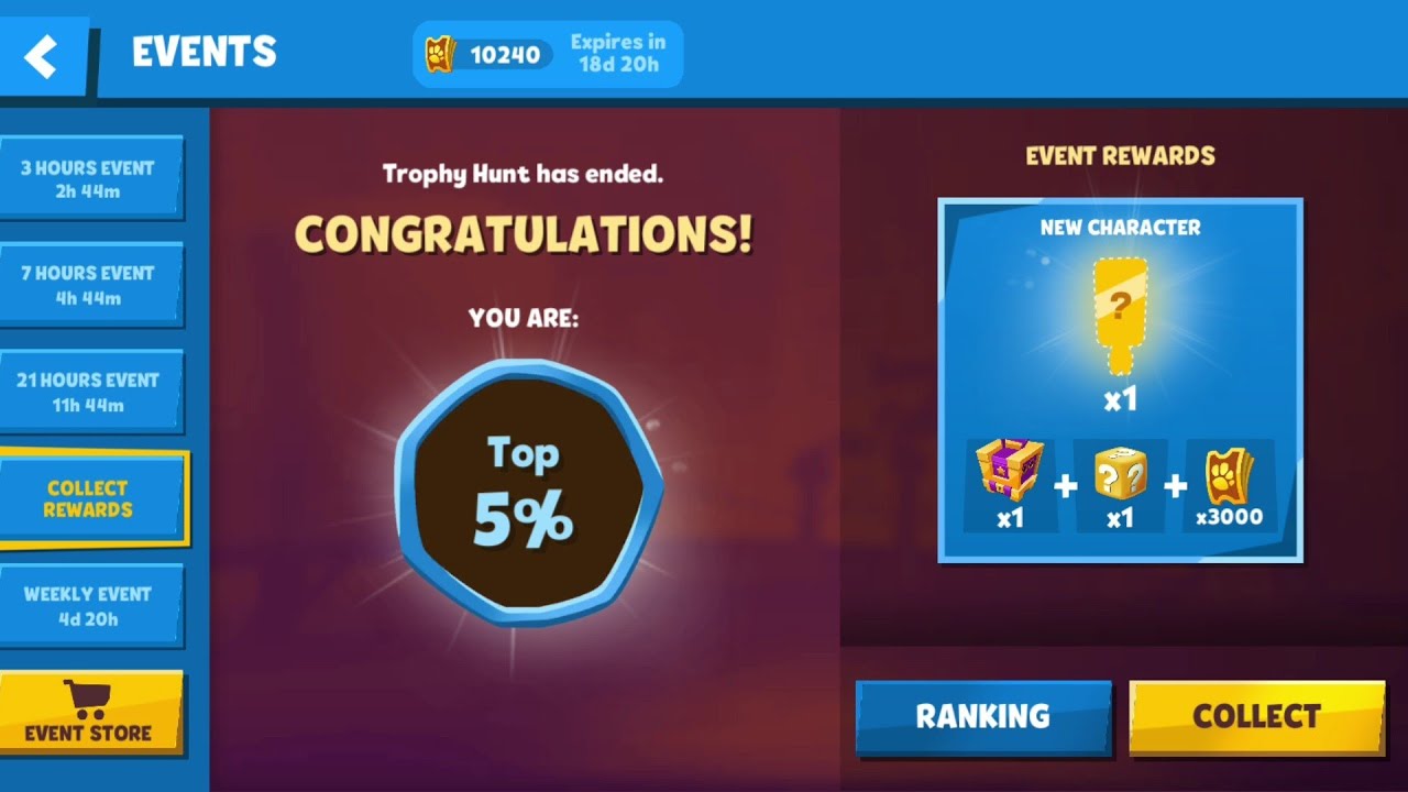 ZOOBA HOW TO WIN 2 DAYS TROPHY HUNT EVENT . AND HOW MUCH POINTS NEED TO GET IN TOP 5 AND 10