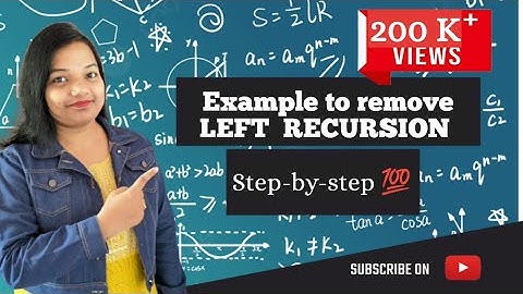 How to remove left recursion from Context Free Grammar | TOC | CD Eliminate Left Recursion  from CFG