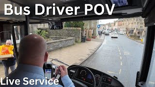 Bus Driver POV. Scania Omnicity. Live service. Into the City centre on the X62.