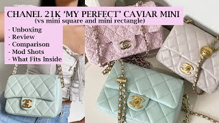 New Chanel 21K My Perfect Mini classic Flap Bag Iridescent Green