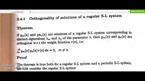 #orthogonallyof solutions of a regular S-L system