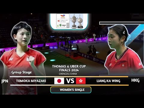 Tomoka Miyazaki 宮崎友花 (JPN) Vs Liang Ka Wing (HKG) | Badminton Uber Cup 2024