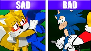 Sonic drowning with Tails Sad Ending VS Sonic saves Tails Bad Ending comparison mods