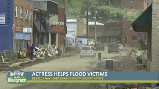 Actress helps flood victims