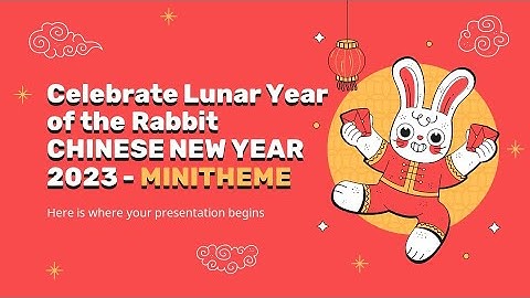Free Chinese New Year (Lunar Year of Rabbit) PowerPoint Template & Google Slides Theme