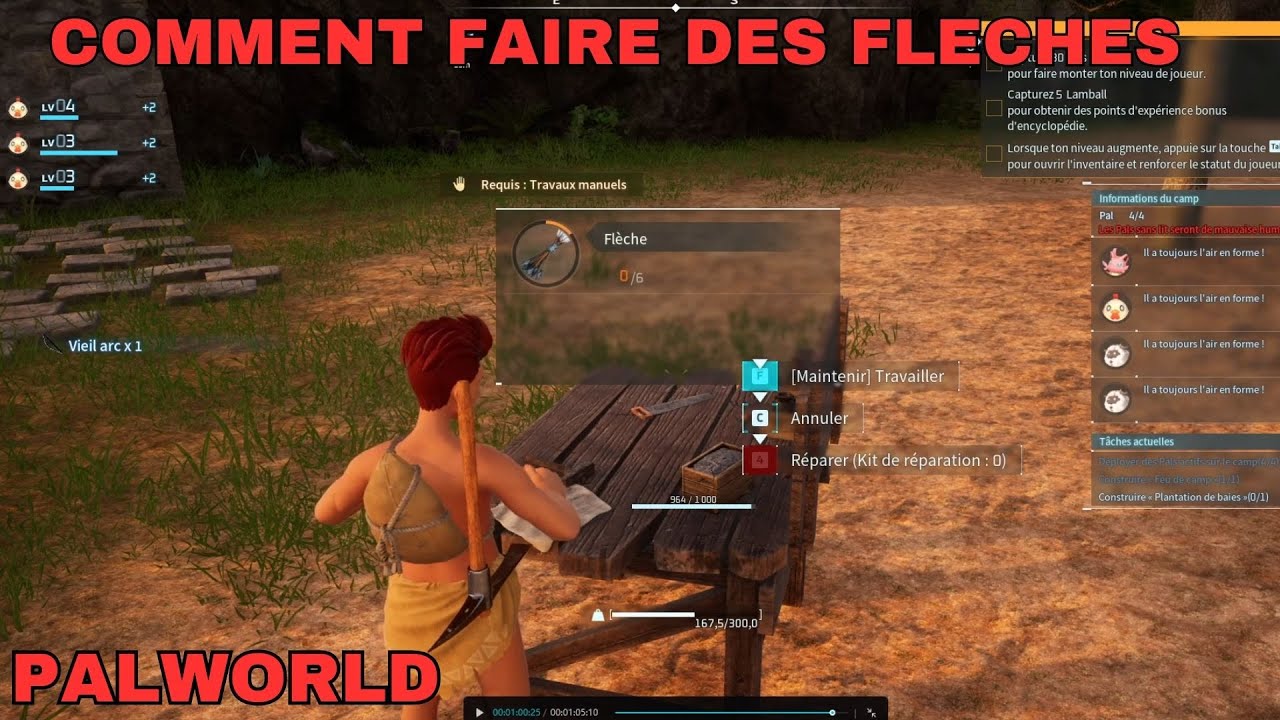 TUTO COMMENT FAIRE DES FLECHES SUR PALWORLD / Faire des flèches pour