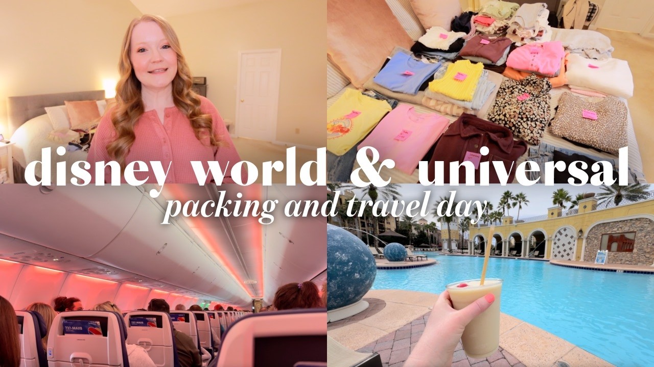 Disney World & Universal Packing and Travel Day Vlog | Packing, Flight to Orlando & Disney Springs