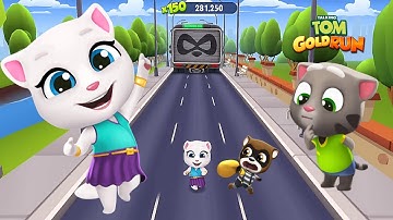 Talking Tom Gold Run - Neon Angela VS Raccoon Boss Fight in the Sky - Android/ios - Full screen 🔥