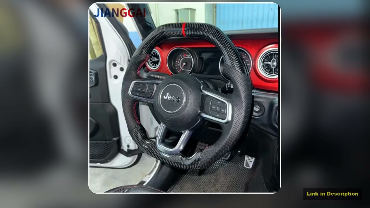 Carbon Fiber Perforated Leather Steering Wheel For Jeep Wrangler JL 20182024 Steering Wheel Flat