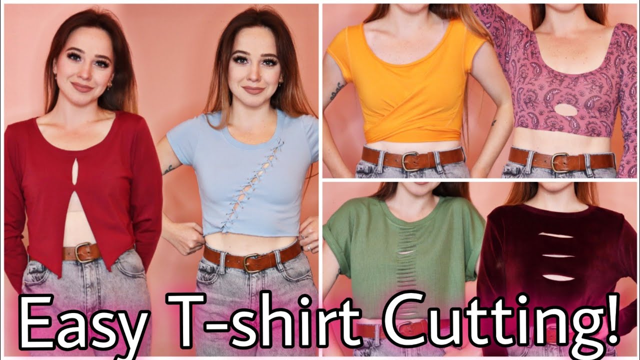 DIY Trendy Crop Tops! 6 Easy No Sew T Shirt Cutting Tutorials