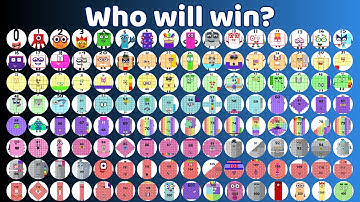 All 130 Numberblocks Marble Race in Algodoo | Who Will Win? Round 1