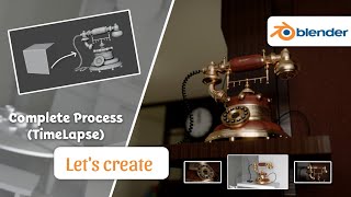 Telephone Complete Process In Blender (Timelapse) | Blender 4.1 | #artofabhi9 #blender #b3d