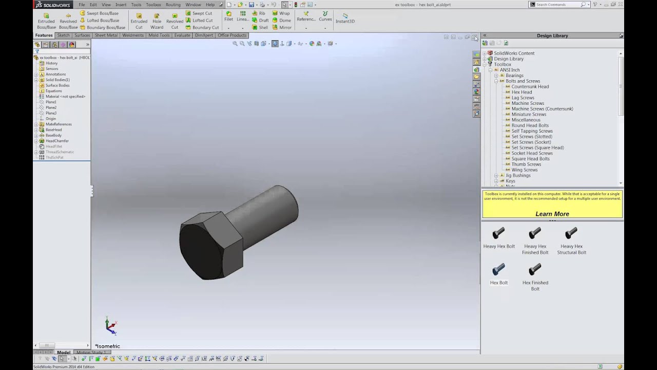 how to access solidworks toolbox browser