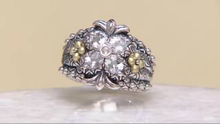 Barbara Bixby Sterling Silver & 18K Gold Gemstone Flower Ring on QVC