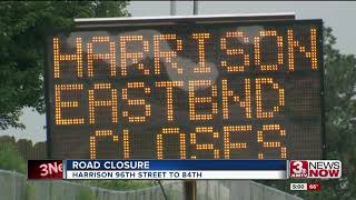 Road closure at Harrison Street in La Vista