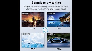[TESmart] HDMI KVM Switch/ 4 Port/ 4K@30Hz/ Seamless/ 2 Pcs/ PIP