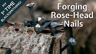 Forging Nails | FIRST TIME BLACKSMITHING! | Beginner Blacksmithing