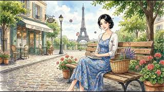 🌙 Moonlit Paris Café Jazz 🌹 Soft French Ambience Under Rainy Skies