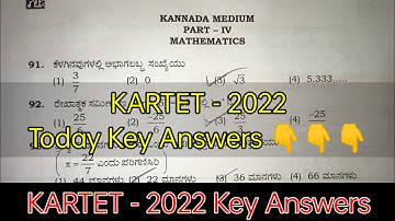 KARTET Mathematics Part 4 Key answer with question paper 06 November 2022 kannada medium