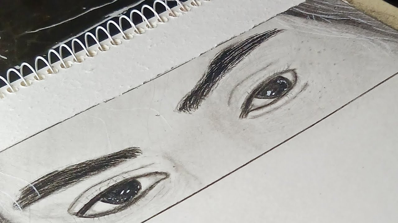 How To Draw A Eyes Full Shading And Outline /charcoal - YouTube