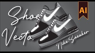 How to Create Vector Nike Sneaker Shoe Drawing | Illustrator Tutorial #vectorart #drawing #shoes