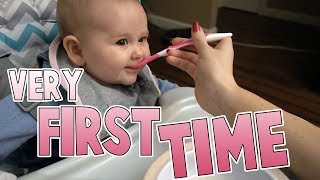 First Time Real Food | Family Baby Vlogs