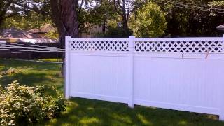 White vinyl privacy fence Bloomington, MN. We offer great prices and top quality materials on all of our vinyl privacy fences.