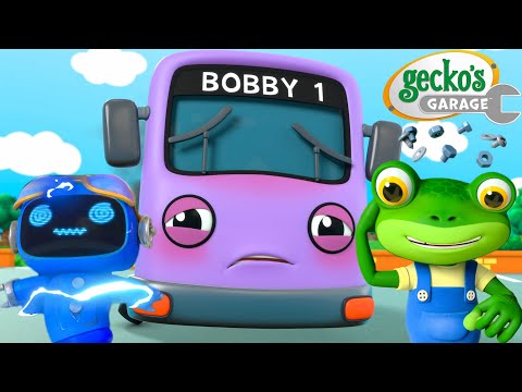 Bobby The Bus Needs a Fix! 🛠️ | Sing Along Songs and Nursery Rhymes for Kids | Gecko's Garage