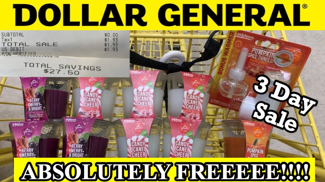 Dollar General Couponing 🔥 FREE GLADE CANDLES 🔥 3Day Sale YouTube