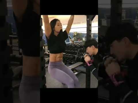 Boy Punching on Muscle Girl's ABS 🔥 Strong Muscle girl | Female bodybuilder #shorts #girlabs #punch