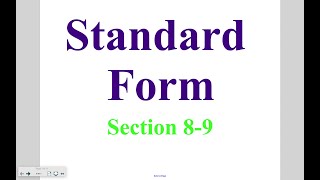 Pre Algebra - Lesson 8-9: Standard Form