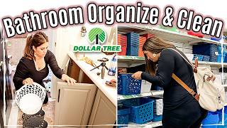 DOLLAR TREE SMALL BATHROOM ORGANIZATION 2023 :: LOW BUDGET ORGANIZING IDEAS + CLEANING MOTIVATION