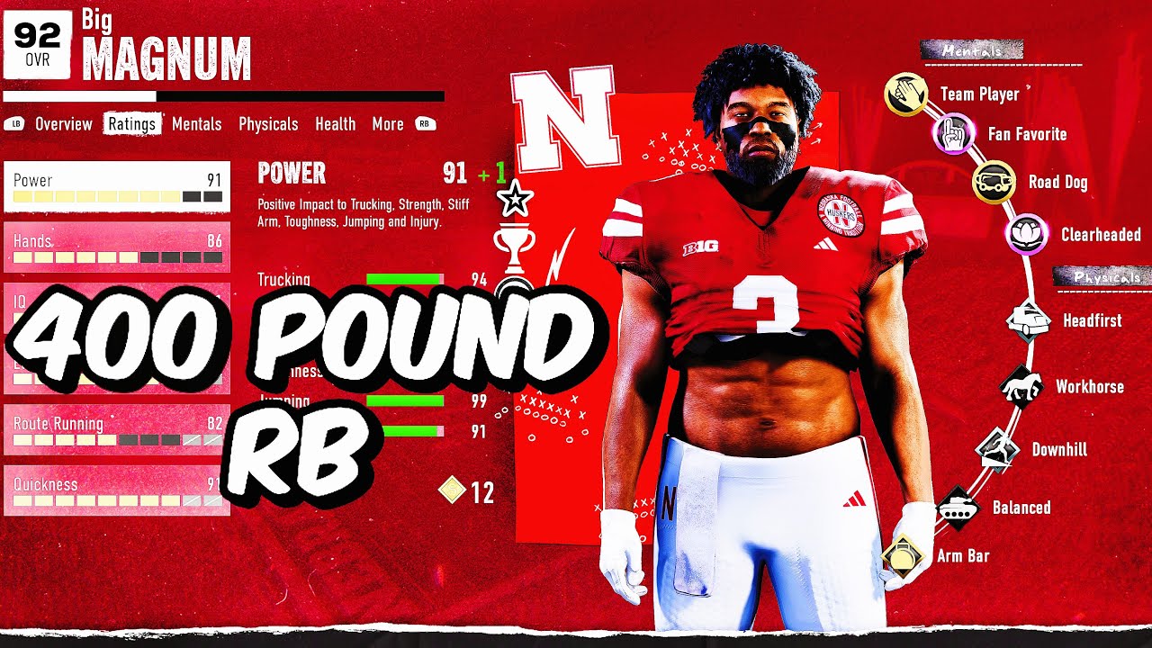 MY 400 lb RUNNING BACK IS IMPOSSIBLE TO STOP‼️‼️ (COLLEGE FOOTBALL 25 ...