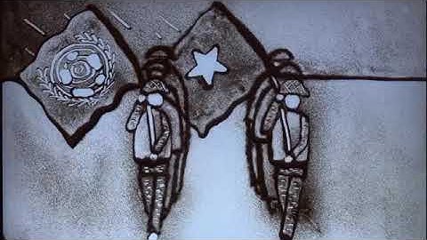 Tác phẩm vẽ tranh cát, chủ đề: Cuộc đời người lính những ngôi sao sáng mãi