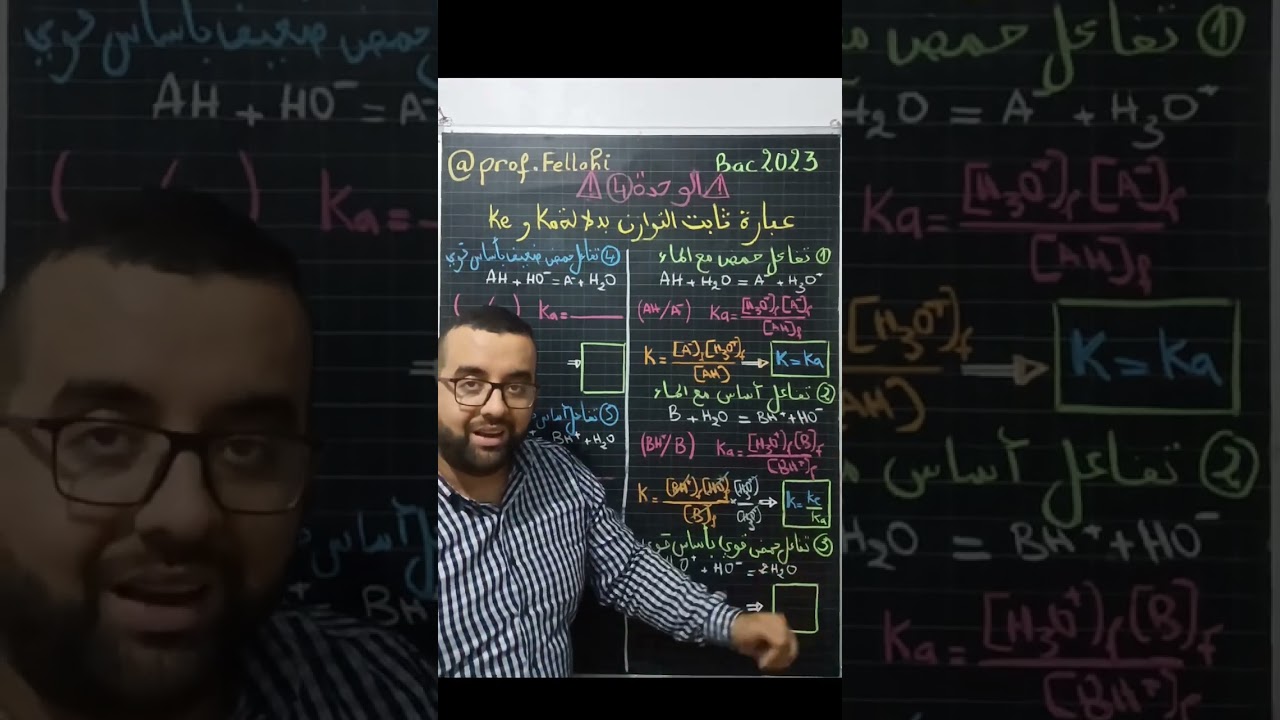 الوحدة 4 : عبارة ثابت التوازن بدلالة Ka و Ke