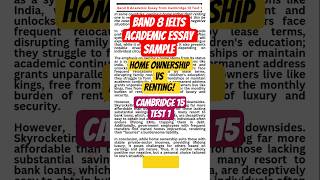 🔥 Band 8 IELTS Academic Writing Task 2 Essay Sample: Home Ownership vs Renting!  #ieltswriting