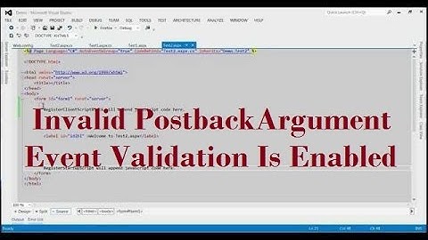 Invalid Postback Or Callback Argument. Event Validation Is Enabled
