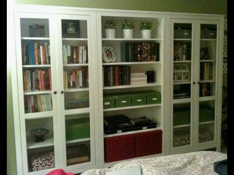White Bookshelf With Glass Doors Youtube