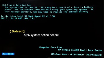 Fix 163-Time and Date Not Set Error in HP Desktop | HP System