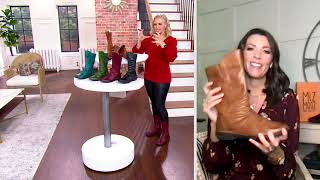 Miz Mooz Leather Ruched Mid Boots - P On Qvc